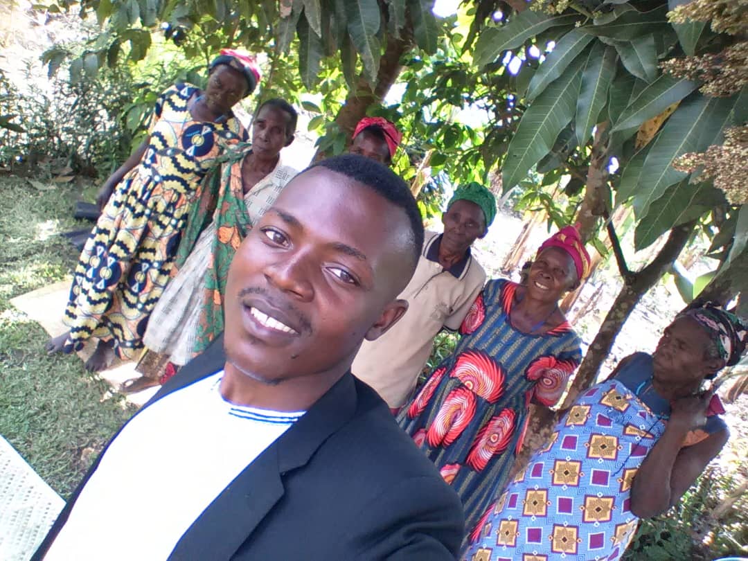Community outreach team helping villagers